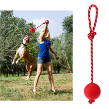 Pet Solid Rubber Ball with Rope Dog Ball Launcher Thrower