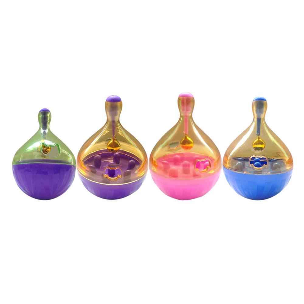 Pets Cat Dog Tumbler Leakage Food Ball Animal Playing Training Exercise Toy Anti-depression Funny Toy Bell For Pet Dogs Cats