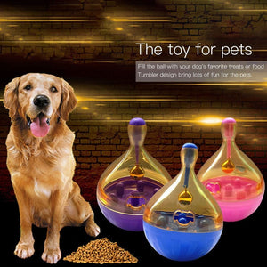 Pets Cat Dog Tumbler Leakage Food Ball Animal Playing Training Exercise Toy Anti-depression Funny Toy Bell For Pet Dogs Cats