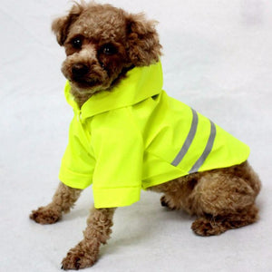2018 Waterproof Dog Raincoat Reflective Strip Pet Dog Clothes Raincoat Glisten For Small Medium Puppy Dog Raincoat Hooded 4Color